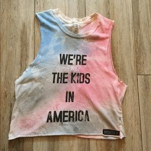 Madness Is watercolor/tie dye crop top